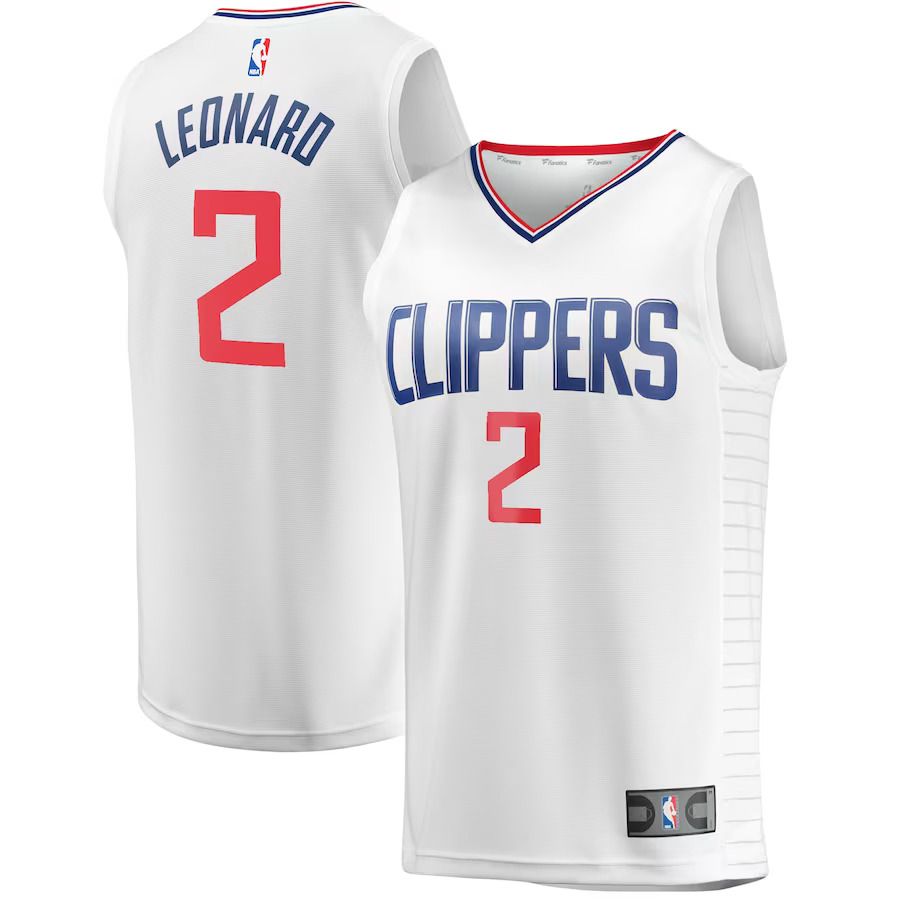 Men Los Angeles Clippers 2 Kawhi Leonard Fanatics Branded White Fast Break Player NBA Jersey